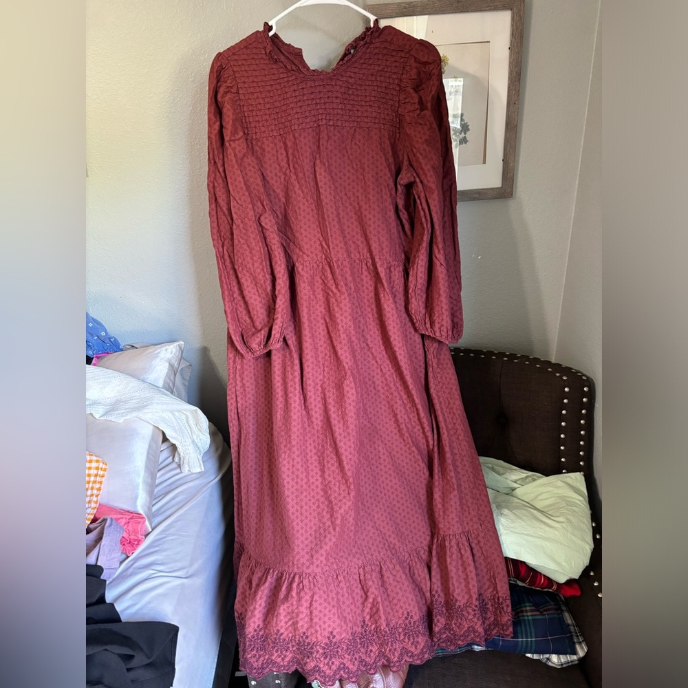 Pilgrim style target dress, wine color